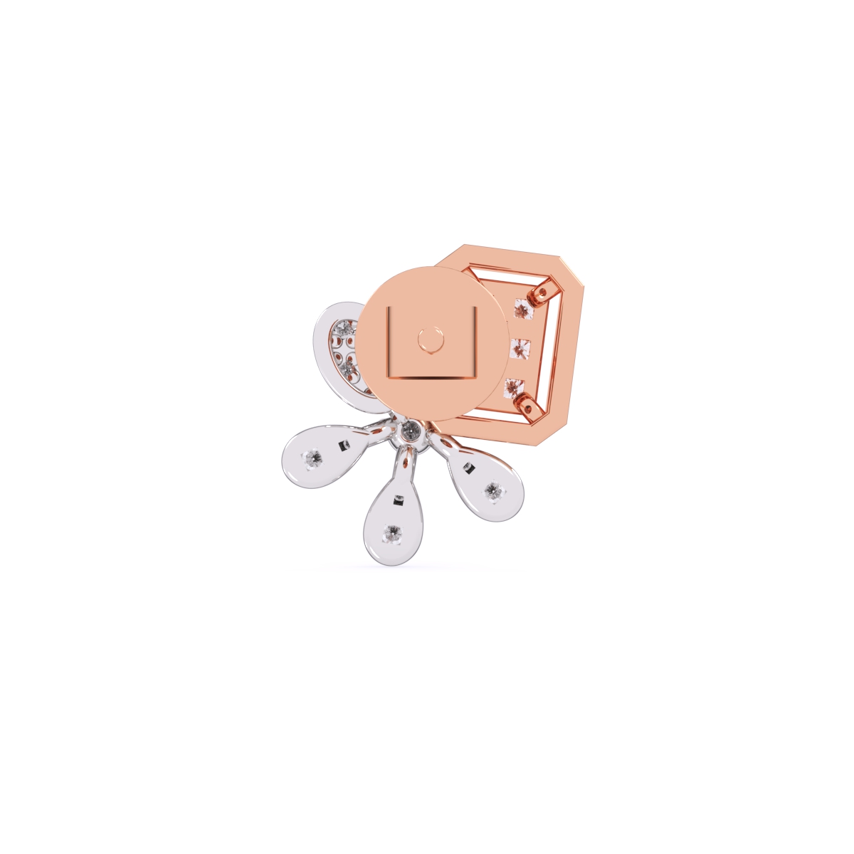 Blossom Flower Diamond Studs Earrings